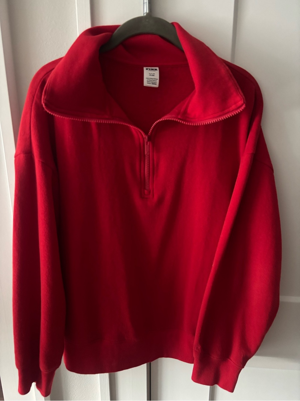 PINK Victoria's Secret Red Half-Zip Sweatshirt